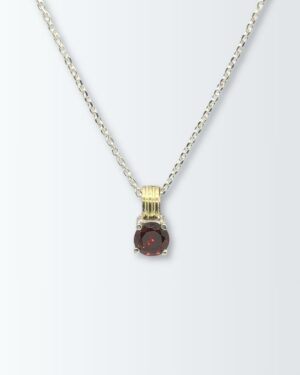 Collar de plata 925 con oro y circon en chaton 6mm