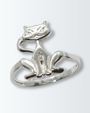 Anillo de plata 925 gato sentado