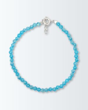 Pulsera de cristales sw facetados de 3mm con terminales y cierrre de plata 925