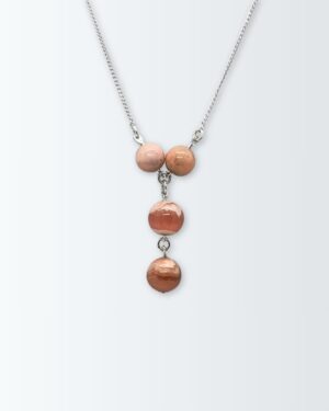 Collar de plata 925 con rodocrositas en modo corbatero