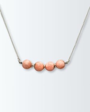 Collar de plata 925 con cuatro rodocrositas fijas en centro