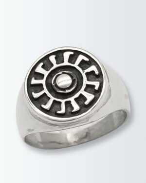 Anillo de plata 925 con diseño de sol andino
