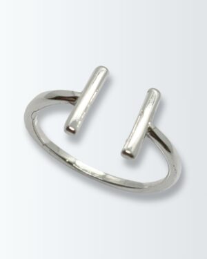 Anillo de barras paralelas en plata 925