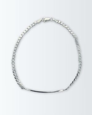 Pulsera de plata 925 con placa para grabar identidad