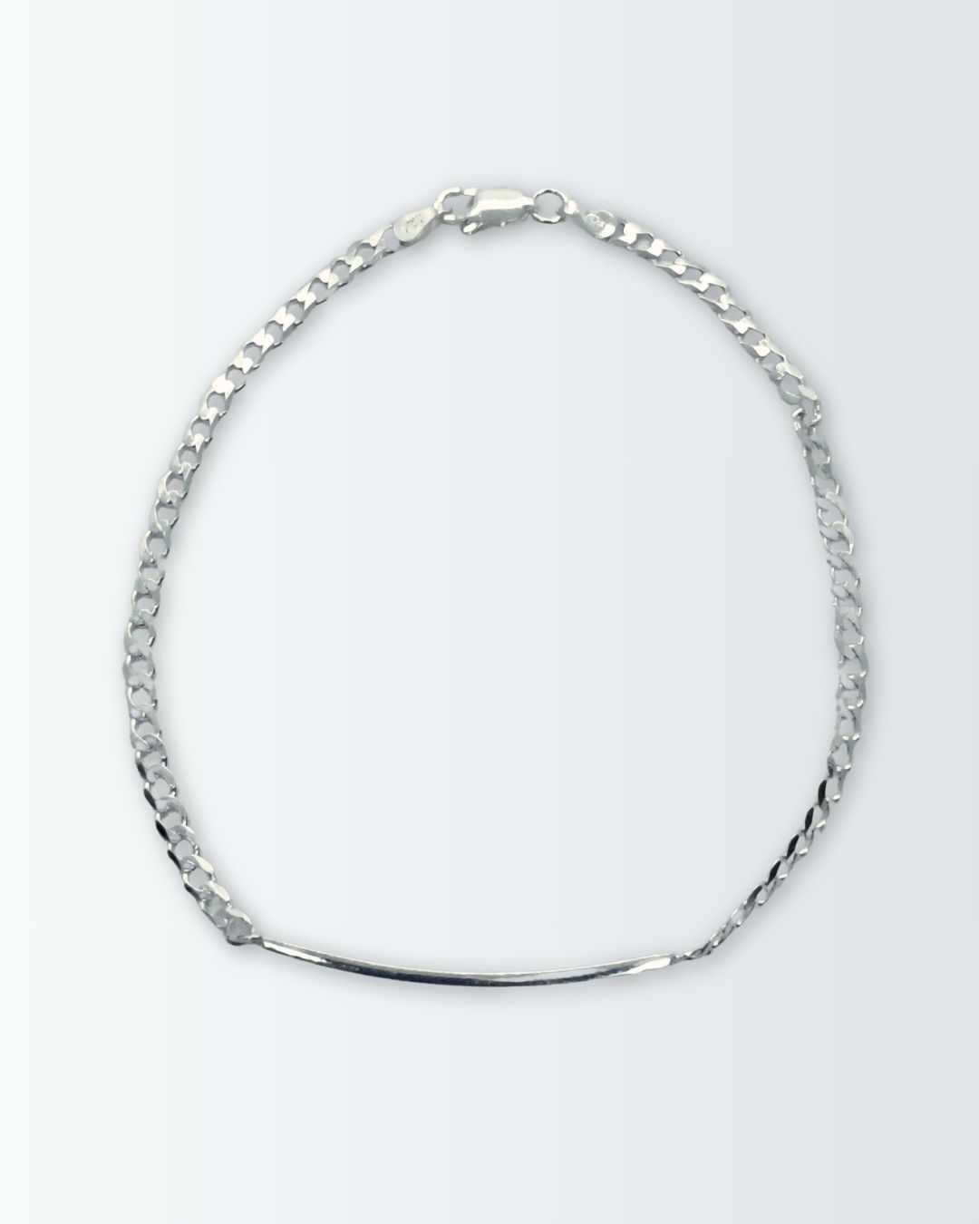 Pulsera de plata 925 con placa para grabar identidad Pulsera de plata 925 con placa para grabar identidad
