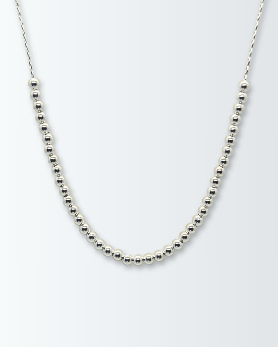 Collar de plata 925 con centro de bolitas de 3mm Collar de plata 925 con centro de bolitas de 3mm
