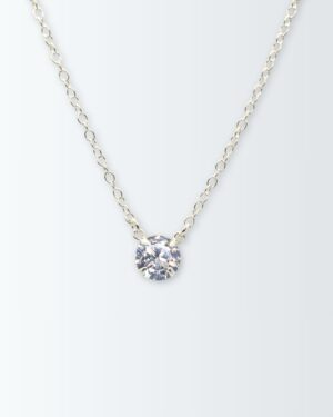 Collar de plata 925 con circonia central de 8mm