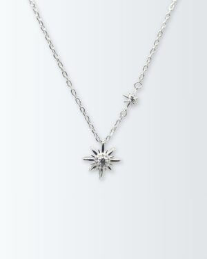 Collar de plata 925 con dije pasante de lucero y uno fijo