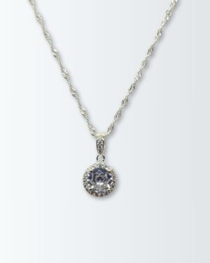 Collar de plata 925 con roseta coronada de circonias