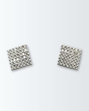 Aros de plata 925 cuadro pave