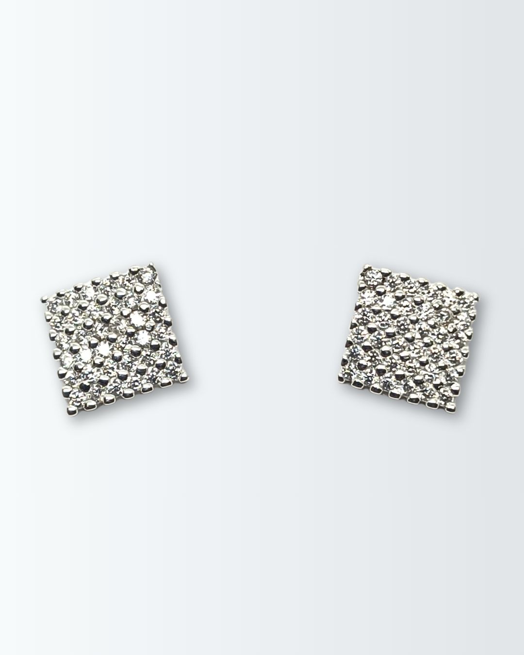 Aros de plata 925 cuadro pave Aros de plata 925 cuadro pave