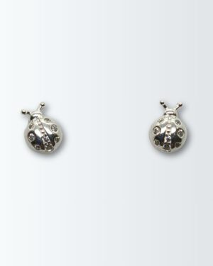Aros de plata 925 mariquitas con circonias