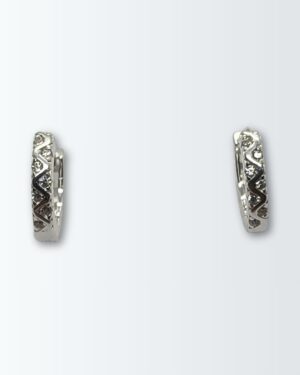 Aros de plata 925 argollas con ciconias en zigzag