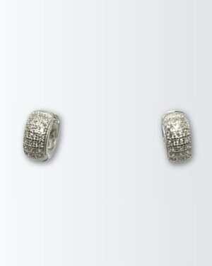 Aros de plata 925 mini argollas pave
