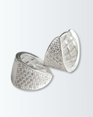 Aros de plata 925 argollas triángulo pavé