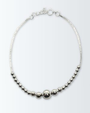 Pulsera de plata 925 con bolitas en degrade de medida con regulador de medida