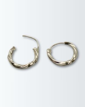 Aros de plata 925 argollas torzadas de 15mm de diámetro