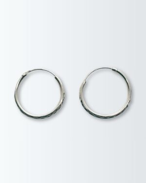 Aros de plata 925 argollas facetadas de 20mm.